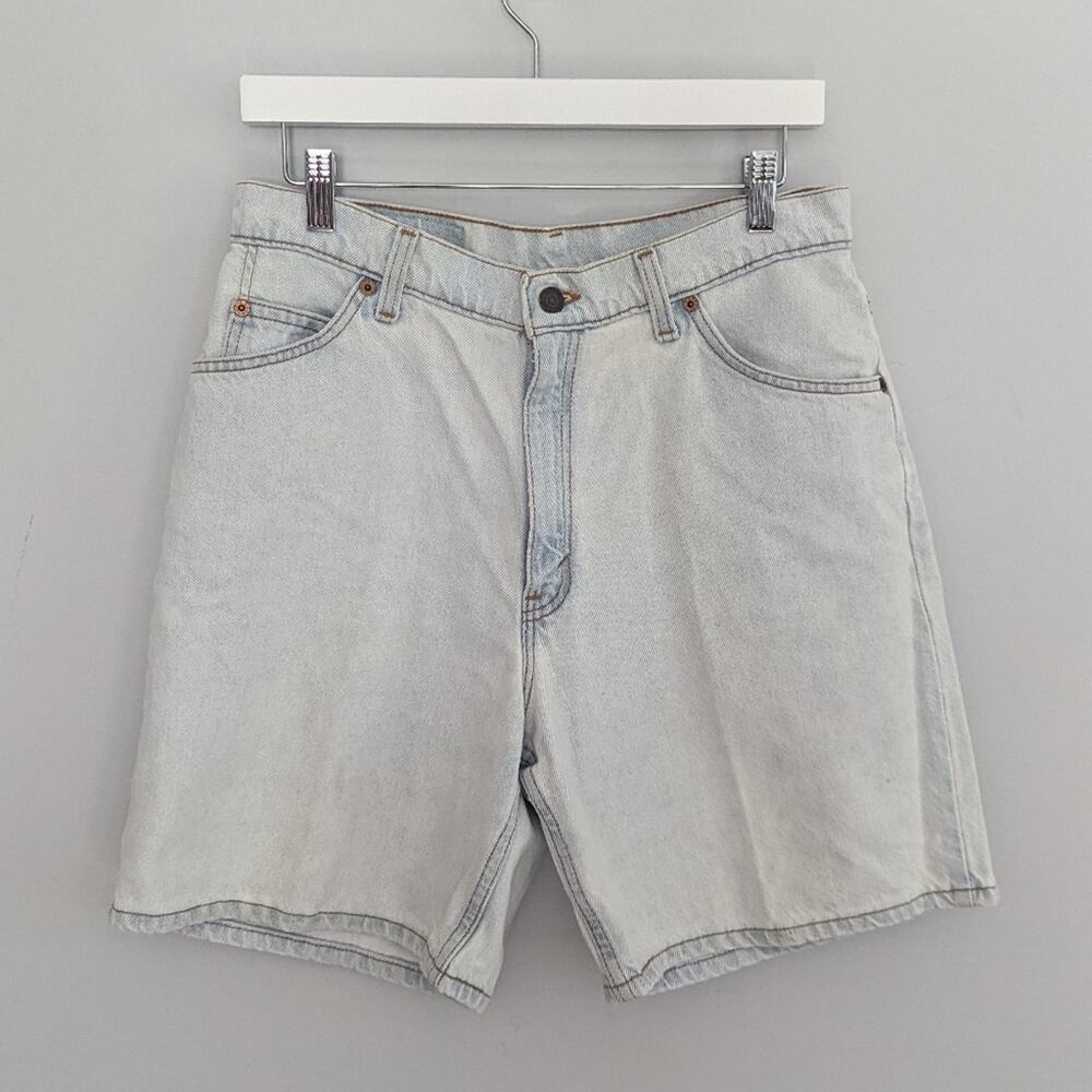 Vintage Women's Levi's 950 Relaxed Fit 13 Denim Shorts Jort Orange Tab Yellowing